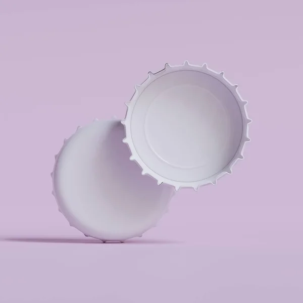 Close up of a bottle cap on white background 3D render