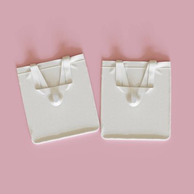 Alışveriş modeli için tekstil çantası. 3B illüstrasyon