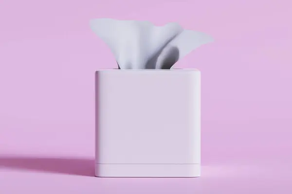 3D rendering illustration of a tissues box