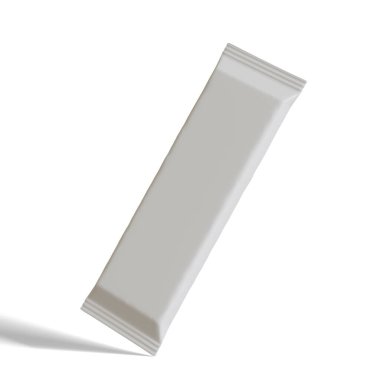 Beyaz arkaplanda abur cubur paketi beyaz rengi