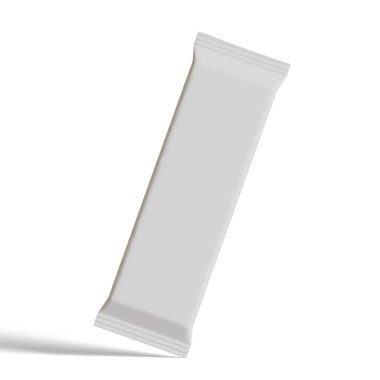 Beyaz arkaplanda abur cubur paketi beyaz rengi