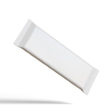 Beyaz arkaplanda abur cubur paketi beyaz rengi