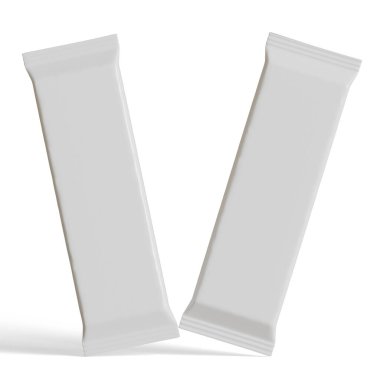 Beyaz arkaplanda abur cubur paketi beyaz rengi