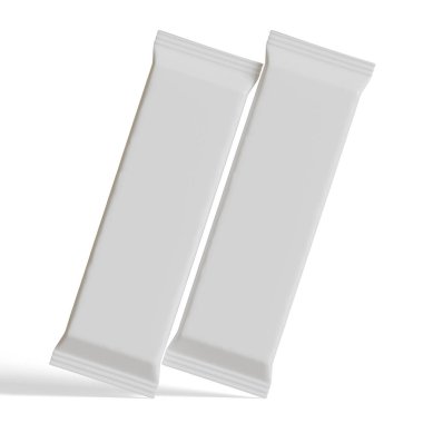 Beyaz arkaplanda abur cubur paketi beyaz rengi