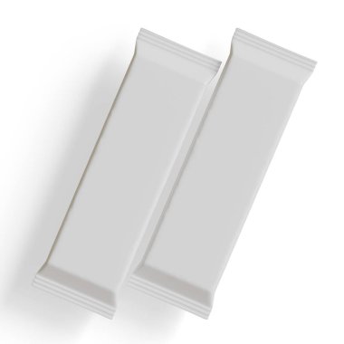 Beyaz arkaplanda abur cubur paketi beyaz rengi