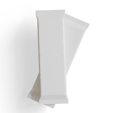 Beyaz arkaplanda abur cubur paketi beyaz rengi