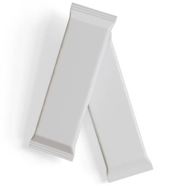 Beyaz arkaplanda abur cubur paketi beyaz rengi