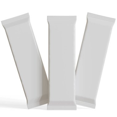 Beyaz arkaplanda abur cubur paketi beyaz rengi