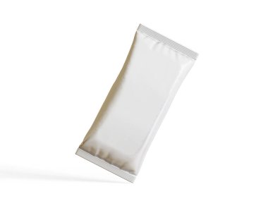 Beyaz arkaplanda protein çubuğu paketi