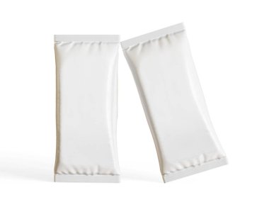 Beyaz arkaplanda protein çubuğu paketi