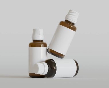 Düşürme Şişe Model - Beyaz veya parlak arkaplan üzerinde Boş Etiket