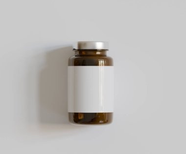 Amber Hapları Şişesi 3D Parlak veya beyaz arka plan