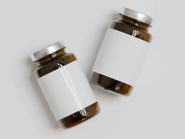 Amber Hapları Şişesi 3D Parlak veya beyaz arka plan