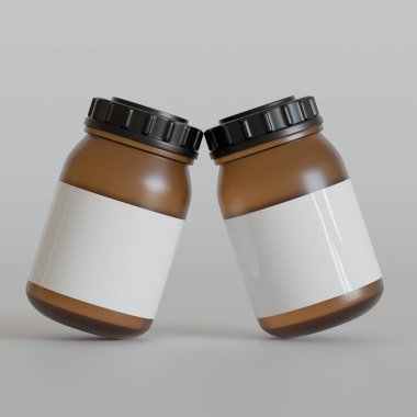 Boş etiketli, yuvarlak takviye malzemeler, güzel ve sağlıklı ürünler için siyah kapaklı ilaç şişesi. Beyaz arka planda gölgeli. Paket tasarımı için hazır