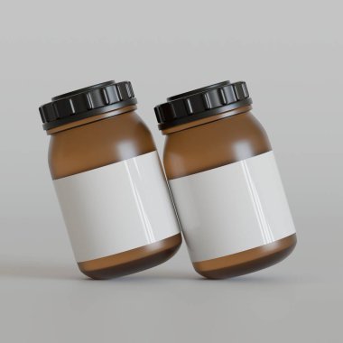 Boş etiketli, yuvarlak takviye malzemeler, güzel ve sağlıklı ürünler için siyah kapaklı ilaç şişesi. Beyaz arka planda gölgeli. Paket tasarımı için hazır