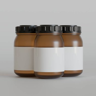 Boş etiketli, yuvarlak takviye malzemeler, güzel ve sağlıklı ürünler için siyah kapaklı ilaç şişesi. Beyaz arka planda gölgeli. Paket tasarımı için hazır