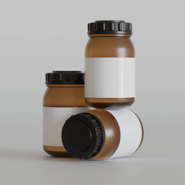 Boş etiketli, yuvarlak takviye malzemeler, güzel ve sağlıklı ürünler için siyah kapaklı ilaç şişesi. Beyaz arka planda gölgeli. Paket tasarımı için hazır