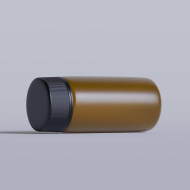Gerçekçi Haplar Kahverengi Şişe Model 3D Çizim