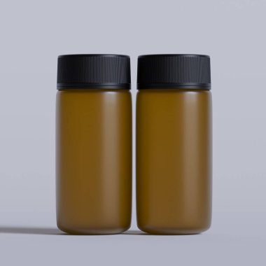 Gerçekçi Haplar Kahverengi Şişe Model 3D Çizim