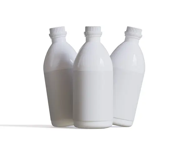 Medizinische Flasche Vorhanden Medizinflasche Weißer Farbe Mit Weißem Deckel Und — Stockfoto