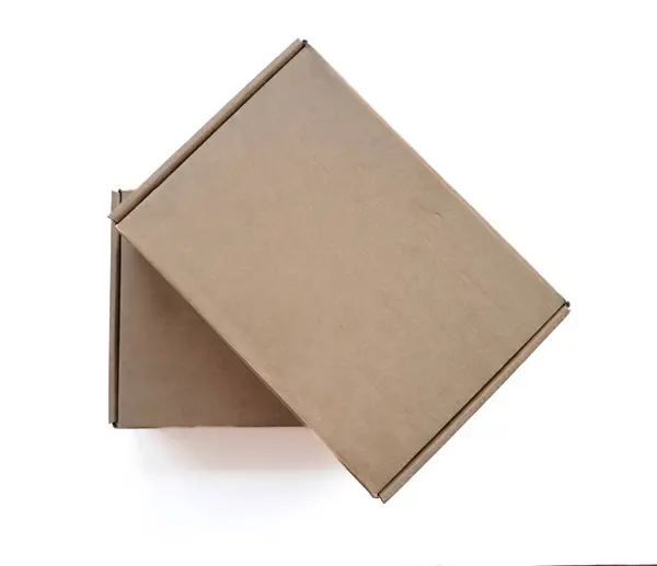 Реалистичный Пустой Картон Box Коричневого Цвета Высокое Качество Изоляции Белом Стоковая Картинка