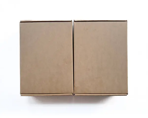 Boîte Carton Vide Réaliste Couleur Marron Isoler Haute Qualité Sur Photo De Stock