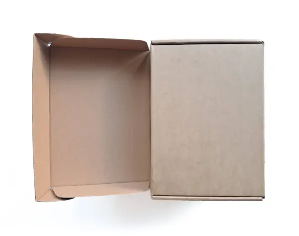 Boîte Carton Vide Réaliste Couleur Marron Isoler Haute Qualité Sur Image En Vente