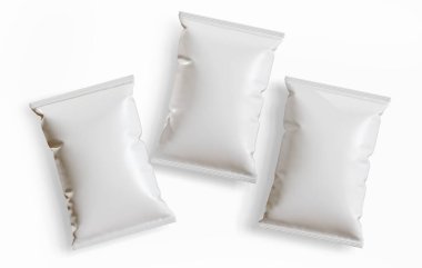 Abur cubur ambalajlama beyaz renk ve gerçekçi doku ve üç boyutlu resimleme