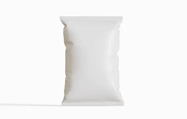 Упаковка Закусок Белого Цвета Реалистичная Текстура Трехмерная Иллюстрация Стоковая Картинка