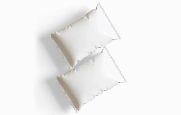 Упаковка Закусок Белого Цвета Реалистичная Текстура Трехмерная Иллюстрация Лицензионные Стоковые Изображения