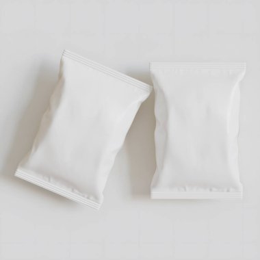 Patates kızartması ve benzeri şeyler için gerçekçi atıştırmalıklar. beyaz arkaplan üzerindeki beyaz renk 3 boyutlu resimleme