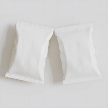 Patates kızartması ve benzeri şeyler için gerçekçi atıştırmalıklar. beyaz arkaplan üzerindeki beyaz renk 3 boyutlu resimleme