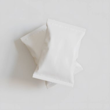 Patates kızartması ve benzeri şeyler için gerçekçi atıştırmalıklar. beyaz arkaplan üzerindeki beyaz renk 3 boyutlu resimleme