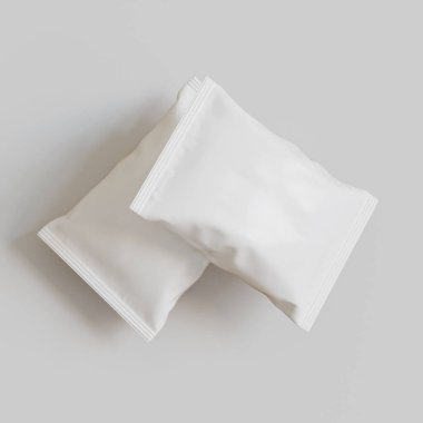 Patates kızartması ve benzeri şeyler için gerçekçi atıştırmalıklar. beyaz arkaplan üzerindeki beyaz renk 3 boyutlu resimleme