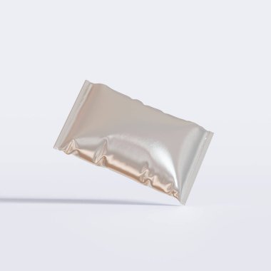 Parlak desenli gerçekçi çip paketlemesi, beyaz arkaplanda folyo malzemesi