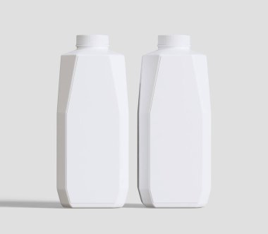 Gri arkaplanda süt ambalajı beyaz rengi