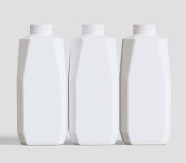 Gri arkaplanda süt ambalajı beyaz rengi