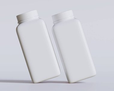 Gri arkaplanda boş kare beyaz renk 3D çizim