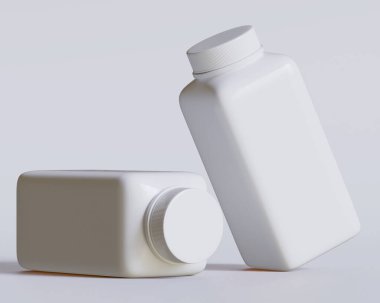 Gri arkaplanda boş kare beyaz renk 3D çizim