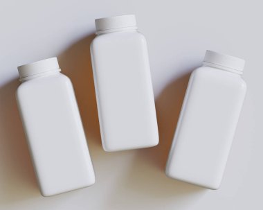 Gri arkaplanda boş kare beyaz renk 3D çizim