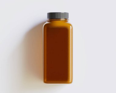 Kare kahverengi renk ve gri arkaplanda siyah kapak