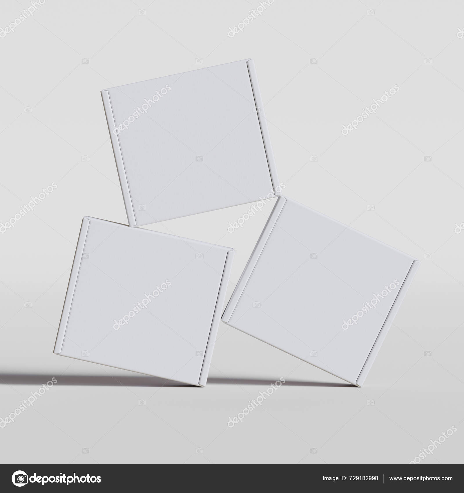 Empty Cardboard Box White Color Rendering Illustration Gray Background ...