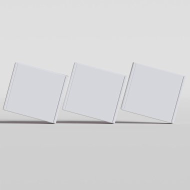 Boş mukavva kutu beyaz renk. Gri arkaplan üzerine resimleme yapılıyor.