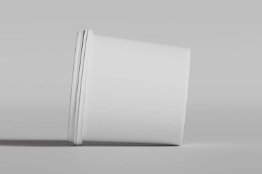 Dondurma ya da Bisküvi ambalaj kabı beyaz renk gri arkaplan 3D illüstrasyon