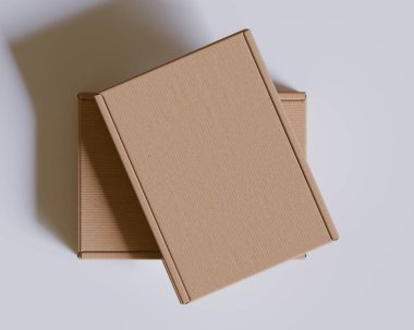 Kahverengi karton kutular hediye 3D resimleme