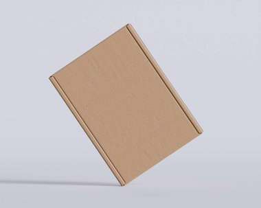 Kahverengi karton kutular hediye 3D resimleme