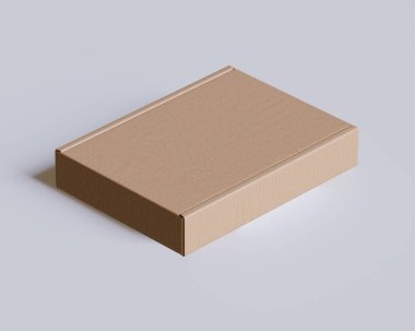 Kahverengi karton kutular hediye 3D resimleme