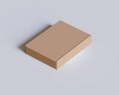 Kahverengi karton kutular hediye 3D resimleme