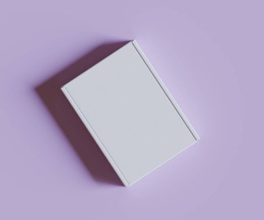 Karton kutu beyaz renk 3D çizim çizimi