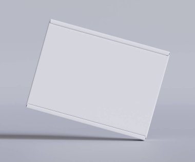 Karton kutu beyaz renk 3D çizim çizimi